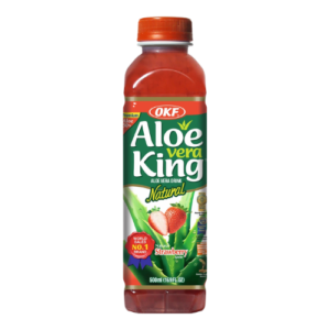 OKF Aloe Vera Strawberry 20x500ml Aloe-Vera-Getränk mit Erdbeergeschmack und Aloe-Vera-Stückchen für Großhandel und Wiederverkäufer