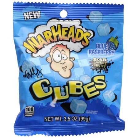 Warheads Cubes Blue Raspberry 12x99g – Blaubeer-Geschmack und saure Gummiwürfel