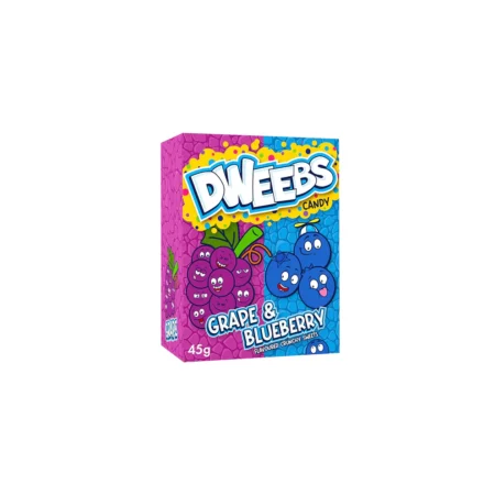 Dweebs Grape and Blueberry 24x45g – Knusprige Süßigkeiten mit Trauben- und Blaubeergeschmack