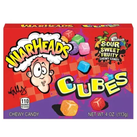 Warheads Chewy Cubes 12x113g – Saure Gummiwürfel mit fruchtigen Geschmacksrichtungen