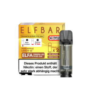 Elfbar Pods Pineapple Lemon QI 10x 2x2ml – Exotische Ananas mit spritziger Zitrone