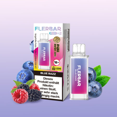 Flerbar Pods 10x2er Blue Razz – Süß-saures Beerenaroma für Vaping