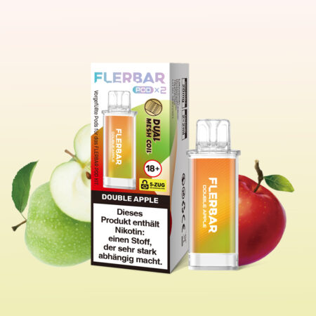 Flerbar Pods Double Apple 10x2er – Fruchtige Pods mit intensivem Doppelapfel-Geschmack.