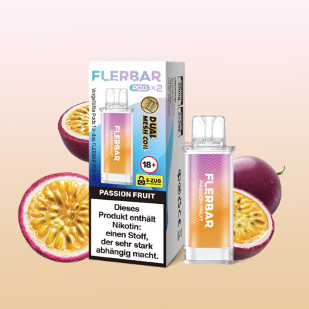 Flerbar Pods Passion Fruit – 10x2er, exotischer Passionsfruchtgeschmack für intensives Vaping.