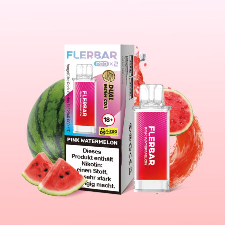 Flerbar Pods Pink Watermelon – 10x2er, süße Wassermelone mit fruchtiger Frische.