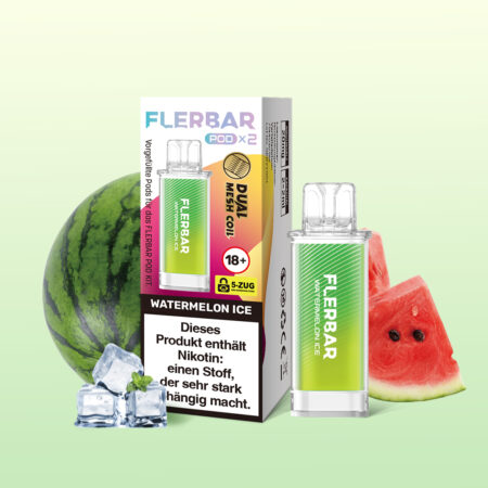 Flerbar Pods Watermelon Ice – 10x2er, süßer Wassermelonen-Geschmack mit erfrischender Eisnote.