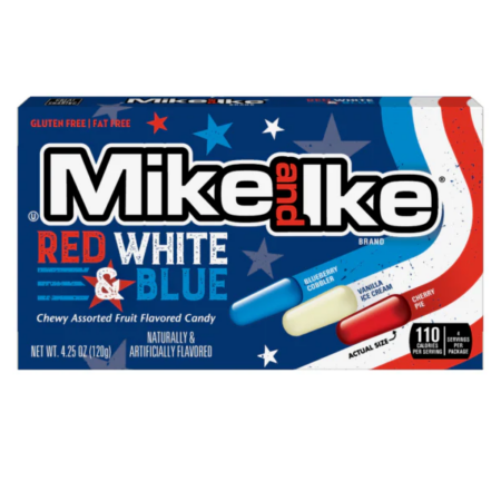 Mike and Ike Red White and Blue 12x120g – Fruchtige Kaubonbons in patriotischen Farben