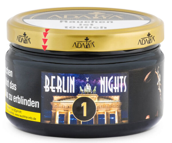 Adalya Tabak Berlin Nights 200g – Fruchtiger Shisha-Tabak mit Trauben- und Melonenaroma