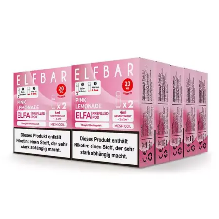 Elfbar Pods Pink Lemonade – 10x 2x2ml Pods, spritziger Zitronen-Himbeer-Geschmack für frisches Vaping.