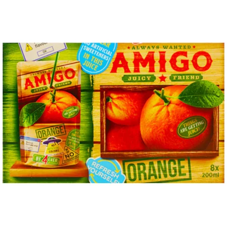 Amigo Orange 8x200ml – Erfrischendes Getränk mit natürlichem Orangengeschmack