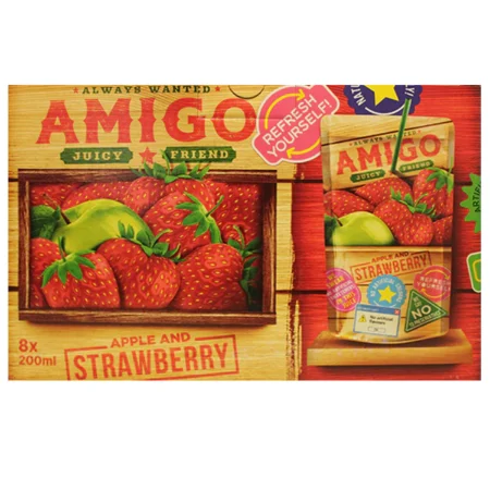 Amigo Apple and Strawberry 8x200ml – Fruchtgetränk mit Apfel- und Erdbeergeschmack