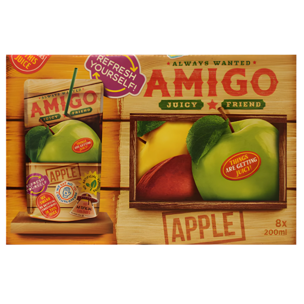 Amigo Apple 8x200ml – Erfrischendes Getränk mit natürlichem Apfelgeschmack