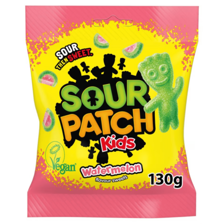 Sour Patch Kids Watermelon Bag - 10x130g – Fruchtgummis mit süß-saurem Wassermelonen-Geschmack