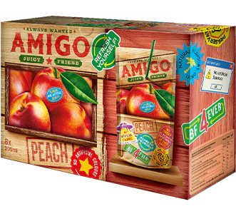 Amigo Peach 8x200ml – Fruchtgetränk mit natürlichem Pfirsichgeschmack