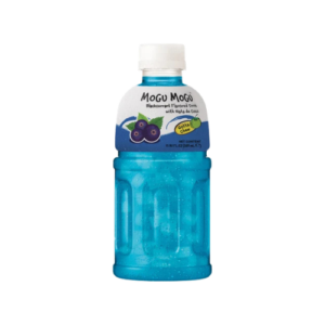 Mogu Mogu Drink Blackcurrant 6x320ml – fruchtiges Johannisbeergetränk mit Nata-de-Coco-Stückchen in der 320-ml-Flasche.