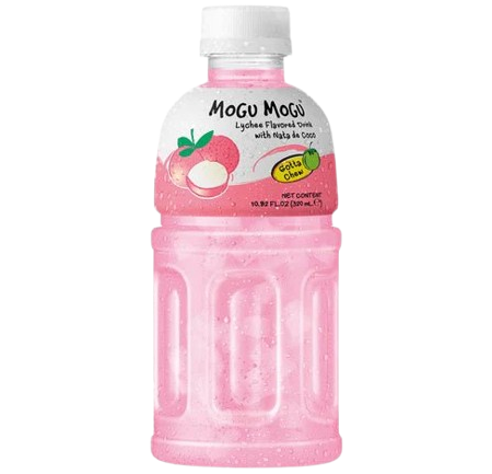 Mogu Mogu Lychee Getränk 6x320ml – Exotisches Getränk mit Nata-de-Coco-Stückchen