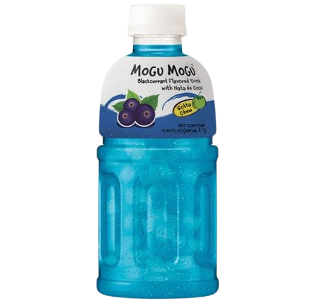 Mogu Mogu Blackcurrant Getränk 6x320ml – Fruchtiges Getränk mit Kokosstückchen