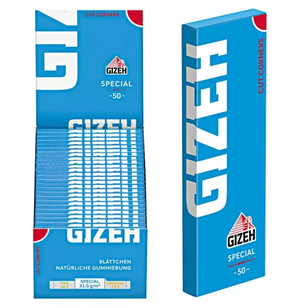 Gizeh Blau Spezial 50x50 – Ultradünne Zigarettenpapier-Blättchen