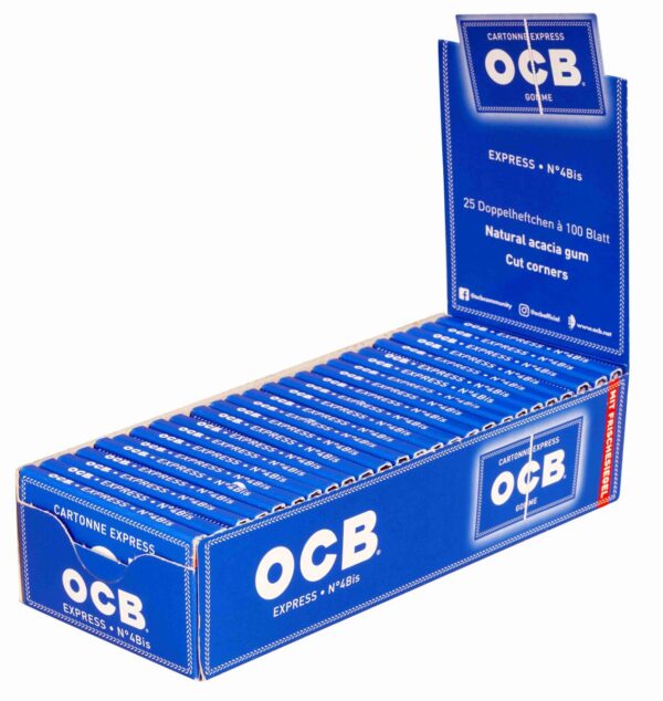 OCB Blau Gummizug Papier 25x100 – Klassische Zigarettenblättchen mit Gummierung