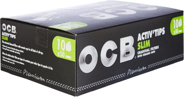 OCB ActivTips Slim 7 mm 10x50 – Hochwertige Aktivkohlefilter für sanftes Rauchen