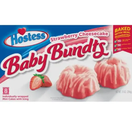 Hostess Baby Bundts Strawberry Cheesecake 8er – Mini-Gugelhupf-Kuchen mit Erdbeer-Käsekuchen-Geschmack