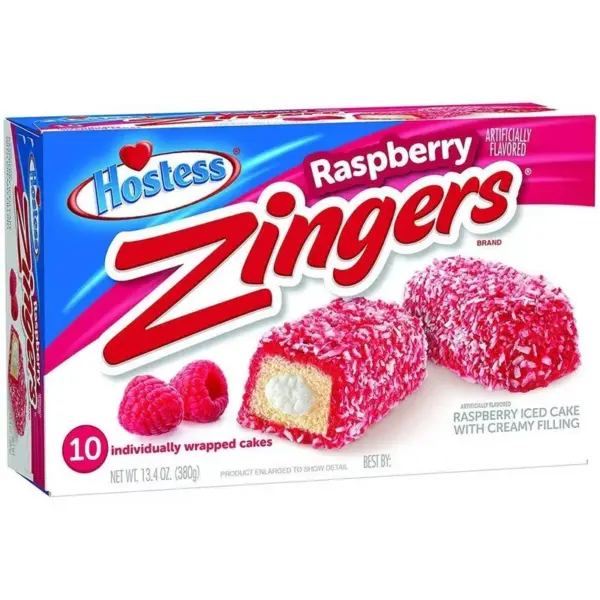 Hostess Zingers Raspberry 380g – Weiche Kuchenschnitten mit Himbeercreme und Glasur