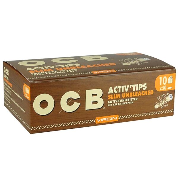 ocb activ tips slim unbleached rauchgenuss ungebleicht