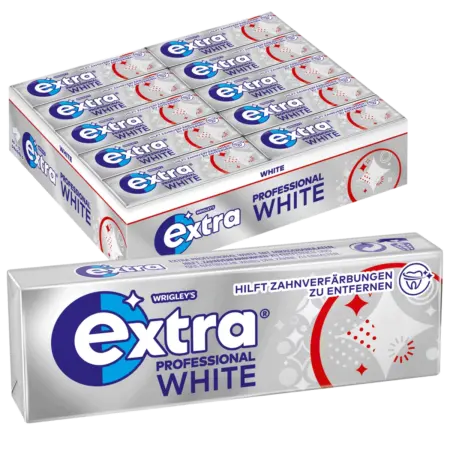 Wrigley’s Extra Professional White 30x10er – Zuckerfreier Kaugummi für frischen Atem und weiße Zähne