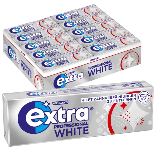 Wrigley’s Extra Professional White 30x10er – Zuckerfreier Kaugummi für frischen Atem und weiße Zähne