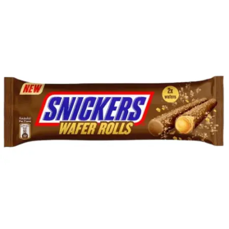 snickers wafer roll knusprig schokolade erdnüsse karamell 12x24g