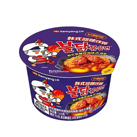 Samyang Buldak Sweet & Spicy Big Bowl 16x115g – Süß-scharfe Instant-Ramen aus Korea