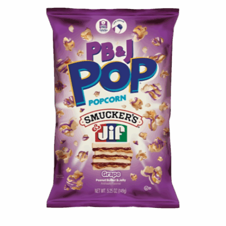 Candy Pop Popcorn Peanut Butter and Jelly Grape 12x149g – PB&J-Snack mit Popcorn und Traubenaroma