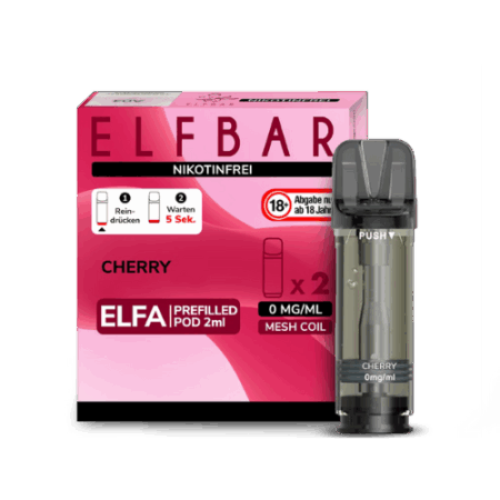 Elfbar Pods Cherry Nikotinfrei 10x 2x2ml – Fruchtige Kirsche ohne Nikotin für dein Elfbar-Gerät