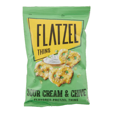 Flatzel Sour Cream & Chive Thin Pretzel 24x85g – Dünne Brezeln mit Sauerrahm und Schnittlauch