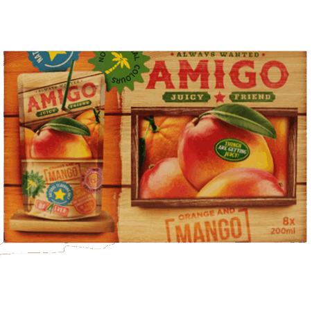Amigo Orange And Mango 8x200ml – Fruchtiger Saftmix im Trinkpäckchen für unterwegs