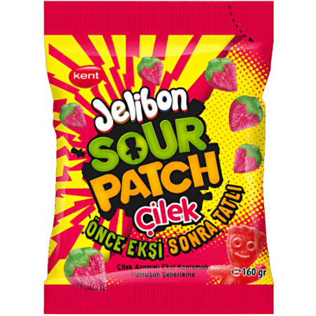Jelibon Sour Patch Kids Strawberry 10x160g – Sauer-süße Erdbeer-Fruchtgummis im Großpack