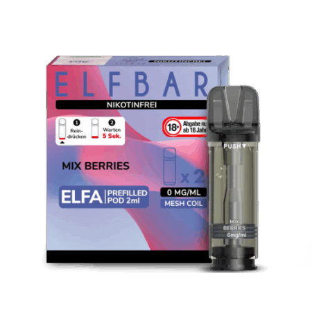 Elfbar Pods Mixed Berries Nikotinfrei 10x 2x2ml – Fruchtiger Beerenmix ohne Nikotin für dein Elfbar-Gerät