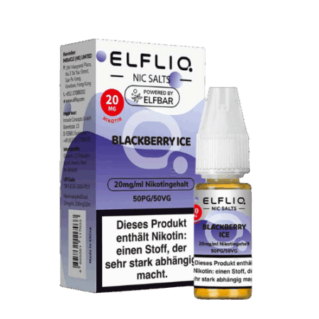 ELFBAR ELFLIQ Blackberry Ice 10x10ml – Brombeer-E-Liquid mit Ice-Effekt für dein Pod-System