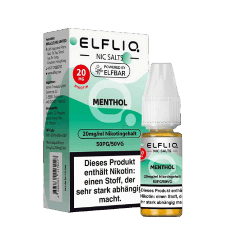 ELFBAR ELFLIQ Menthol 10x10ml – Reines Menthol-Liquid mit Nikotinsalz für dein Pod-System
