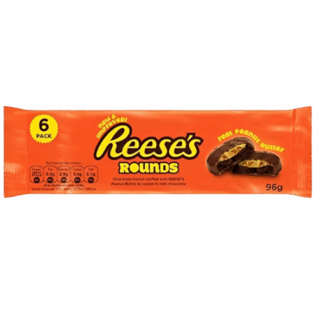 Reeses Rounds 12x96g – Schokokekse mit Erdnussbutterfüllung im 6er-Pack