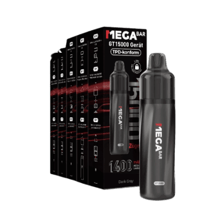 MegaBar GT15000 Dark Grey Akku Kit 5Stk – Dunkelgraues Vape-Basisgerät für bis zu 15.000 Züge