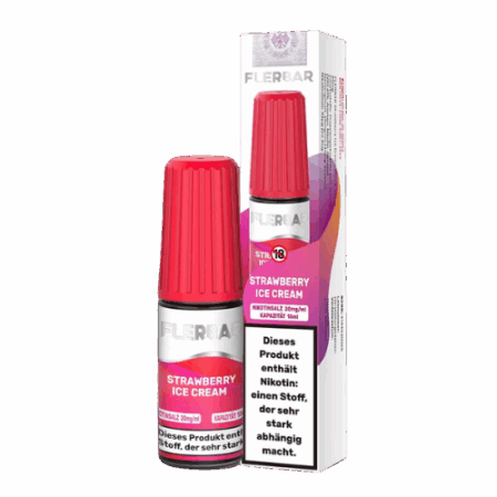 Flerbar Liquid Strawberry Ice Cream 10x10ml – Erdbeer-Vanille-Dessert-Liquid mit Nikotinsalz