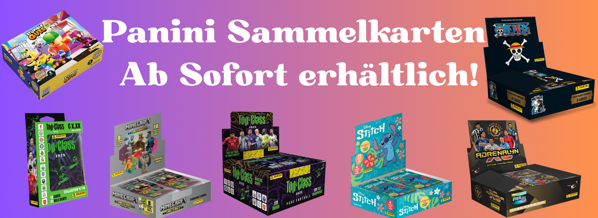 Banner mit Panini Sammelkarten