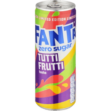 Fanta Limited Edition Tutti Frutti Zero 24x250ml – Zuckerfreier Softdrink mit tropischem Fruchtmix