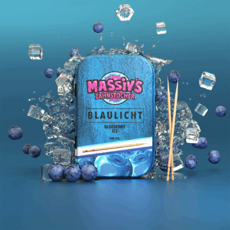 Al Massiva Zahnstocher Blaulicht Blueberry Ice 10x100Stk – Aromatisierte Zahnstocher mit Blaubeere & Ice