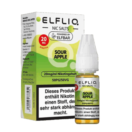 ELFBAR ELFLIQ Sour Apple 10x10ml – E-Liquid mit grünem Apfel & säuerlichem Geschmack