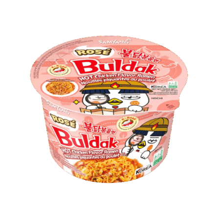 Samyang Buldak Hot Chicken Rose Ramen Bowl 16x105g – Cremig-scharfer Instant-Ramen mit Huhn