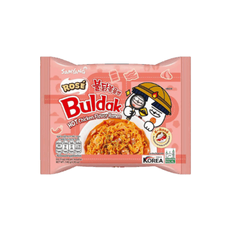 Samyang Buldak Rose 5x140g – Cremig-scharfer Korean-Ramen mit Huhn und Rosé-Sauce