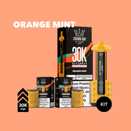 5x Al Fakher 30K Hypermax Akku + 2x5 Pods Orange Mint – Vape-Bundle mit Akku & Pods