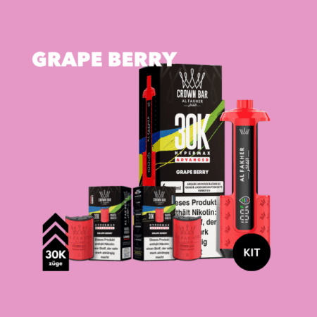 5x Al Fakher 30K Hypermax Akku + 2x5 Pods Grape Berry – Vape-Bundle mit Akku & Pods